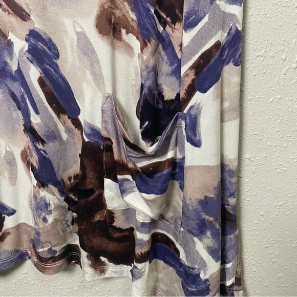 LOGO Lori By Goldstein Asymmetrical Abstract Design Tunic Women's Size Small - Picture 8 of 12